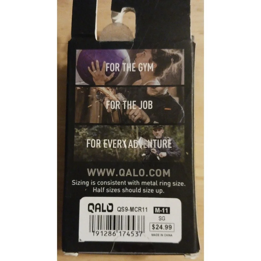 NEW Qalo - The Functional Wedding‎ Ring, Silicone Band in Black RealTree, Sz 11